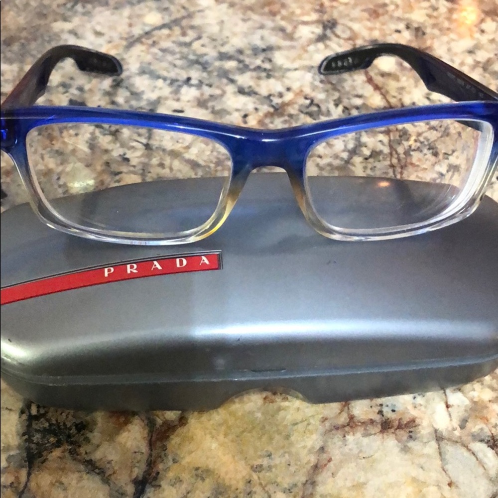 Prada Eyeglasses-Clear and Blue - Picture 1 of 6